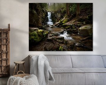 Waterfall in a forest, photo taken with a Canon R7 camera by Jan Bechtum