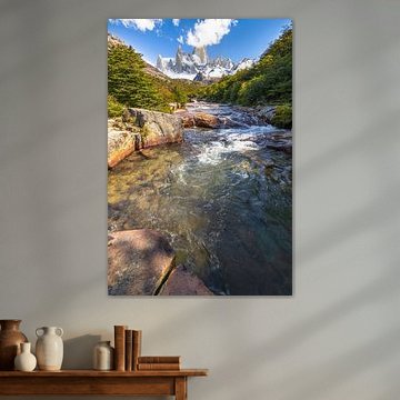 Fitz Roy Cascades und Mount Fitz Roy