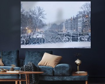 Schnee auf den Straßen Amsterdams von Richard Nell