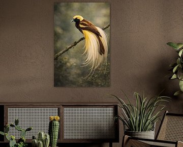 Goldener Paradiesvogel – Wanddekoration mit Tiermotiven