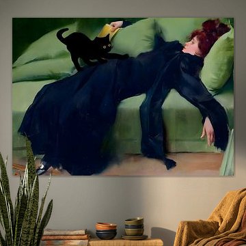 Imprimé chat Femme jeune décadente Célèbre