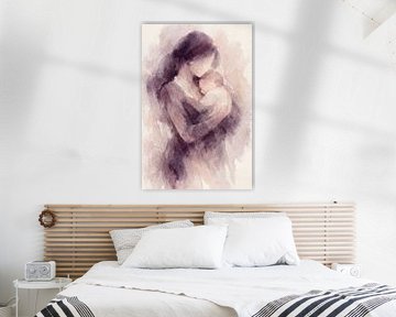 Mother holding her son/daughter (AI) (Mother's Day, love, child, baby)