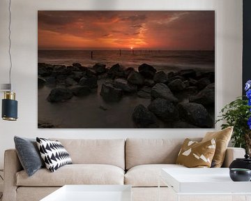 IJmeerdijk Sonnenuntergang von Ed van Harmelen