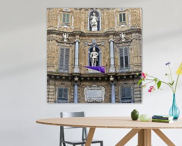 Het prachtige barokke plein Quattro Canti in Palermo 