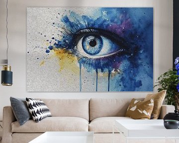 Abstracte aquarelschilderij van een oog – Artistieke visie, emotie en creatieve expressie van Kimita Jennaira