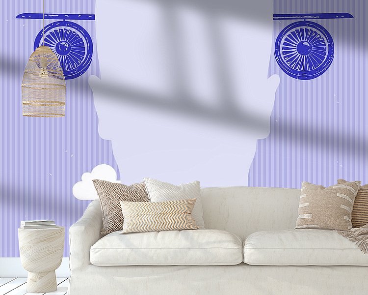 Voorbeeld van het werk in een kamer