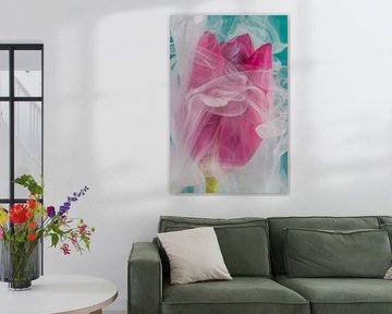 Omhult door een laagje witte rook: De fuchsia tulp van Marjolijn van den Berg