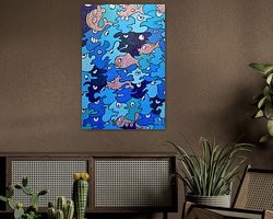 Voorbeeld van het werk in een kamer