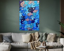 Voorbeeld van het werk in een kamer