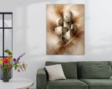 Monolithische stenen geometrische compositie van uwidya