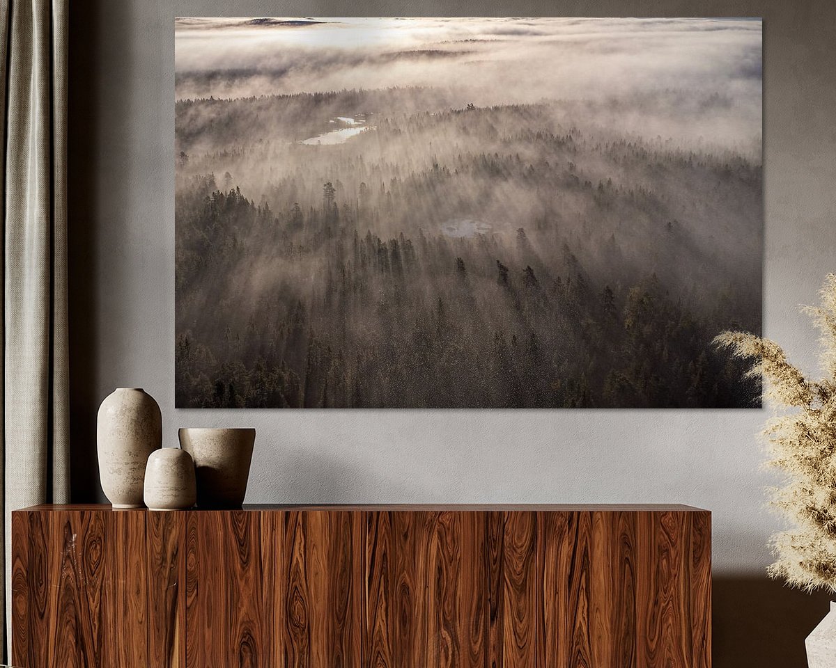 Voorbeeld van het werk in een kamer