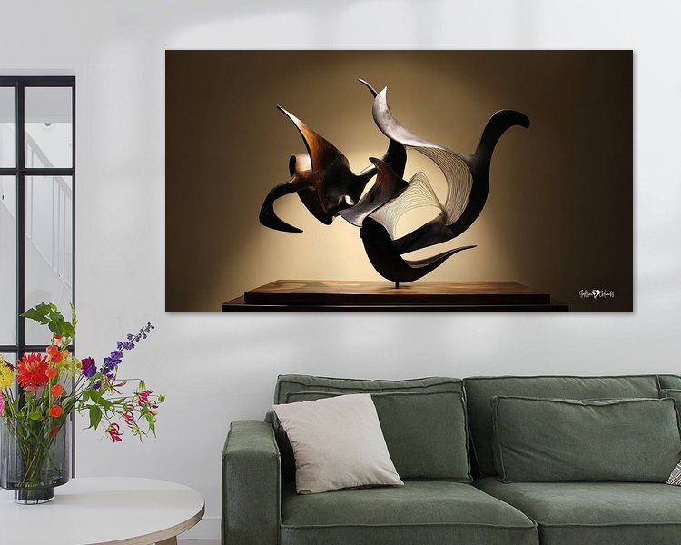 Voorbeeld van het werk in een kamer