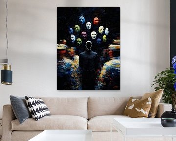 Gesichtslos unter Masken Impasto Surreales Porträt von Ramy Salah Hefny