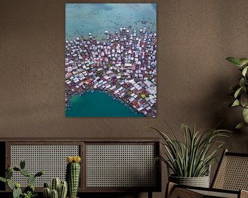 Floating Fishing Village in Indonesia from the Air von Ewold Kooistra