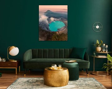 Türkisfarbenes Kratersee beim Vulkan Ijen von Ewold Kooistra
