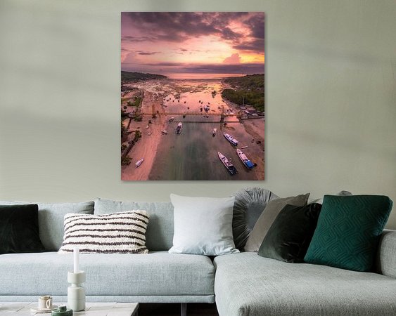 Voorbeeld van het werk in een kamer