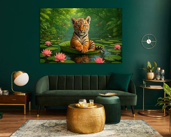 Voorbeeld van het werk in een kamer