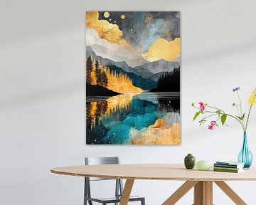 Nuit étoilée au-dessus des nuages dorés sur Niklas Maximilian