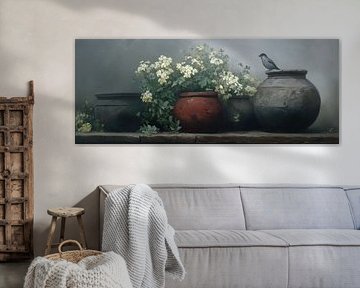 Vases avec fleurs jaunes sur Art Merveilleux