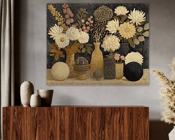 Modern Floral Arrangement Delight van Blikvanger Schilderijen