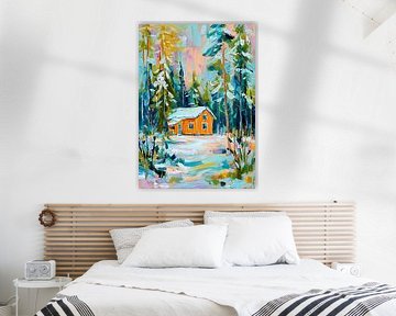 La cabane lumineuse dans la forêt enchantée sur Niklas Maximilian