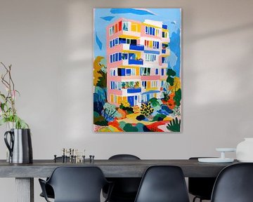 Une explosion de couleurs urbaines : l'immeuble coloré sur Niklas Maximilian