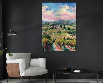 Lumière sur la vallée : toits rouges dans les collines sur Niklas Maximilian