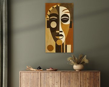 Homme africain abstrait cubisme minimalisme debout sur TheXclusive Art