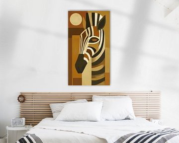 Afrikaanse zebra abstract kubisme minimalisme staand van TheXclusive Art