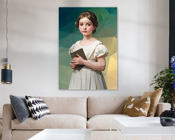 Kleine meid aan het studeren van Low Profile