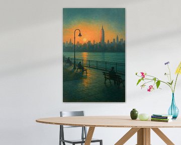 Williamsburg Waterfront: Manhattan Skyline aan de overkant van de rivier van Travel Shop