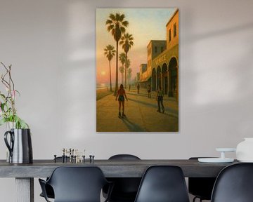 Venice Beach Boardwalk: rolschaatsers tijdens het gouden uur van Travel Shop