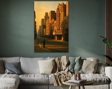 Theater in het centrum van Los Angeles: Broadway District bij zonsondergang van Travel Shop