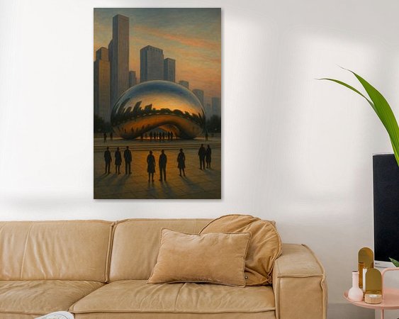Voorbeeld van het werk in een kamer