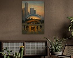 Voorbeeld van het werk in een kamer