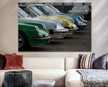 Klassische Sportwagen in einer Reihe