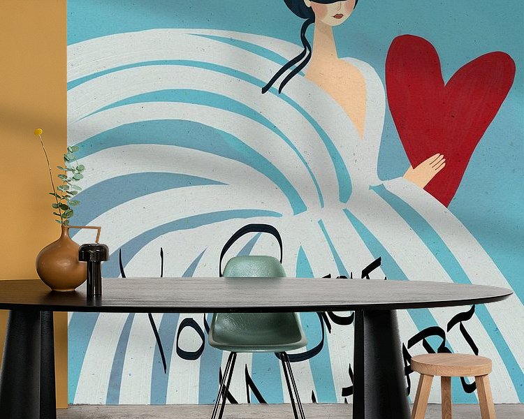 Voorbeeld van het werk in een kamer