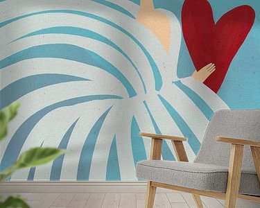 Voorbeeld van het werk in een kamer