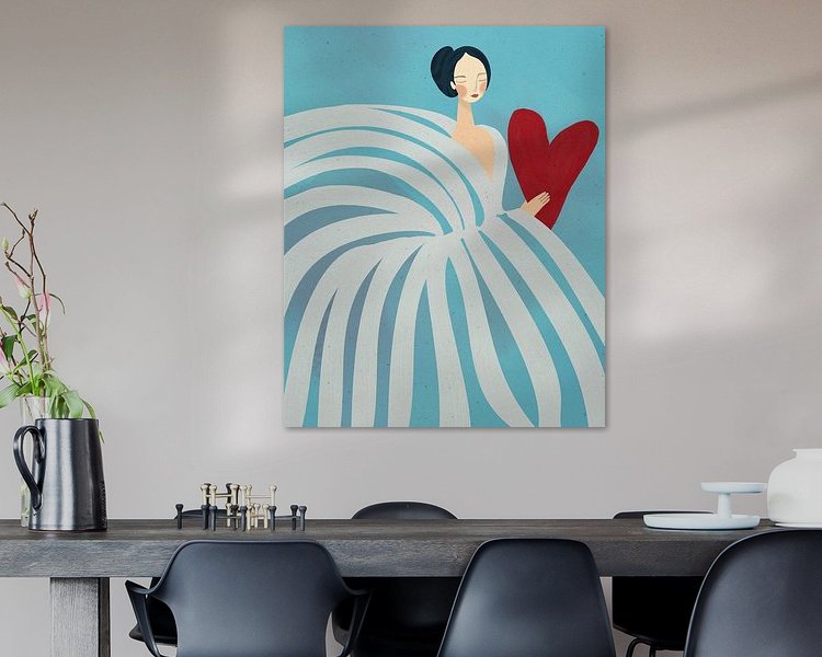 Voorbeeld van het werk in een kamer