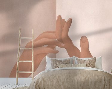 Voorbeeld van het werk in een kamer