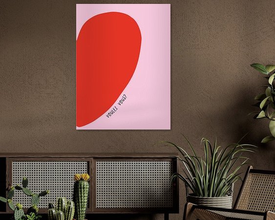 Voorbeeld van het werk in een kamer