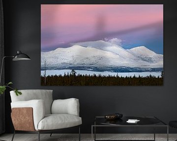 Zonsondergang bij Dome Mountain-Mount Holmes Yellowstone van Dick Hoogenboom