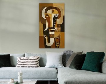 Afrikanischer Elefant abstrakt Kubismus Minimalismus