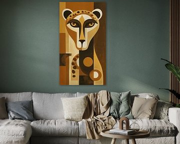 Afrikanischer Gepard abstrakt Kubismus Minimalismus