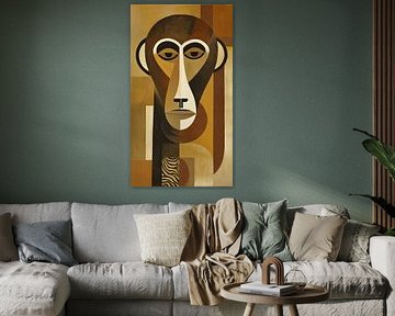 Afrikanischer Affe abstrakt Kubismus Minimalismus