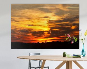 Sonnenuntergang  Reemsterveld Veluwe von Dick Hoogenboom