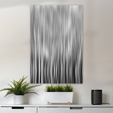 abstract interplay of lines, contrast between white and black by eric van der eijk