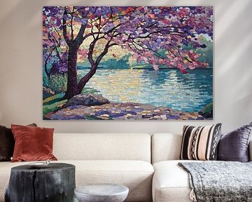 Frühlingsblüten am See von Kunst Laune