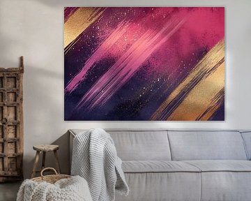 Goldener Glanz | Lebhaftes Rot Violett Abstrakt