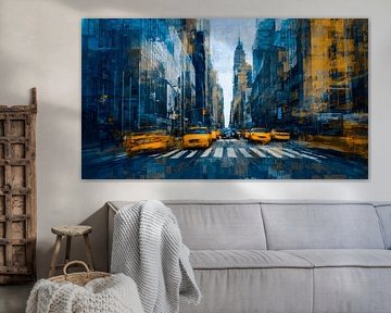 New York City in Gold und Blau von MNS Designs